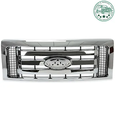 Chrome Upper Front Grille Grill For 2009-2012 2013 2014 Ford F-150 F150 XLT • $160.49