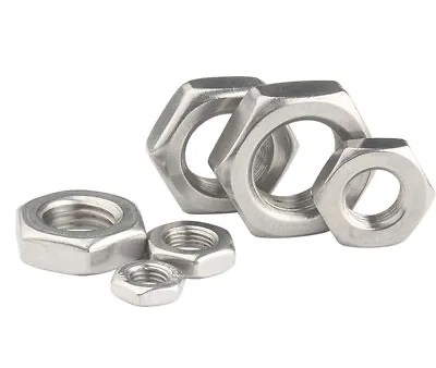 M681012161820 Fine Thread Hex Half Thin Jam Nuts - A2 304 Stainless Steel • $5.45