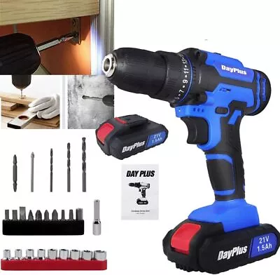 21V Electric Cordless Drill 3/8''Wireless Power Driver Screwdriver+Battery Drill • $20.83