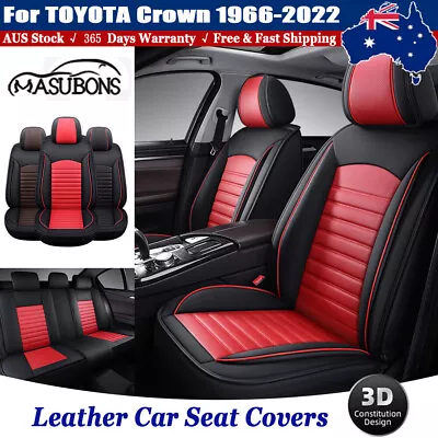 $230.56 • Buy Deluxe Leather Car Seat Covers Front Rear Cushions Accessories For TOYOTA Crown