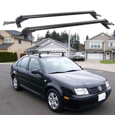 Car Top Roof Rack Cross Bar 43.3  Luggage Carrier Aluminum For VW MK5 MK6 MK7 • $134.95