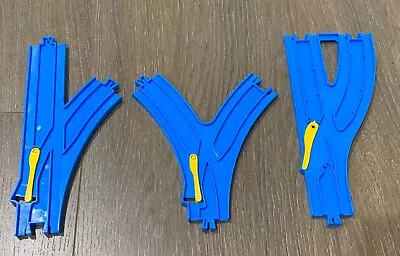 3x THOMAS THE TANK ENGINE TOMY BLUE TRAIN Switch TRACK Pieces - *Great Con* • $7.84