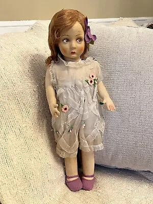 Rare 1930’s Lenci Organza And Felt Dress 19” Violets Lenci Character Doll • $395