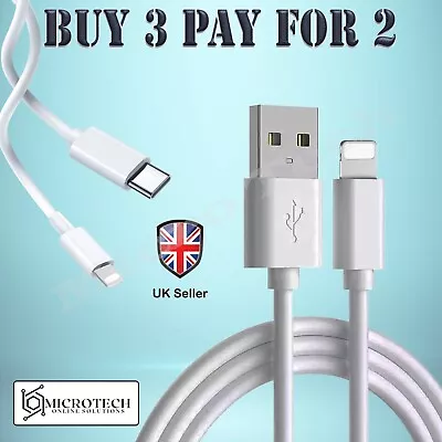 USB Fast Charger For IPhone 7 8 X XS XR 11 12 13 Pro IPad USB C Charging Cable • £2.69