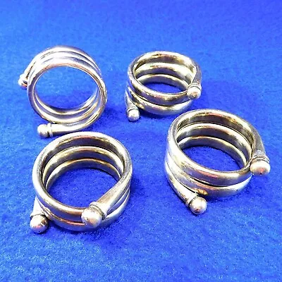 Set Of 4 Vintage Brass Coil Napkin Rings • $9.50