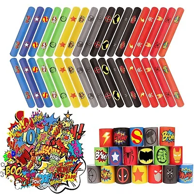 88Pcs Superhero Slap Bracelet W/ Superhero Stickers For Kids Boys & Girls • $11.99