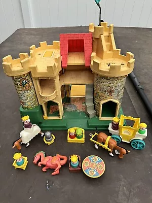 Vintage Fisher Price Little People #993 Play Family CASTLE Pink DRAGON • $149.99