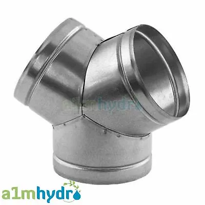 Metal Y Piece Equal Ducting Connector For Extraction Fans Hydroponics • £13.99