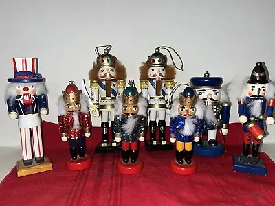 Lot 8 Wooden Holiday Nutcrackers Ornaments  5.5-8”  Vguc • $19.99