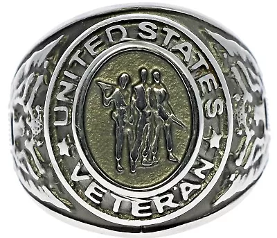  Vietnam Veteran Three Soldiers Silhouette Men's Ring Size 11 TK14704 T68 • $19.36