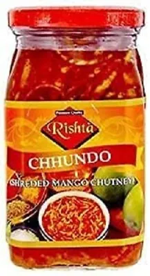 Rishta Chundo 450g (Pack Of 1)-Shredded Mango Chutney-Sweet & Spicy Mango Pickle • £5.99