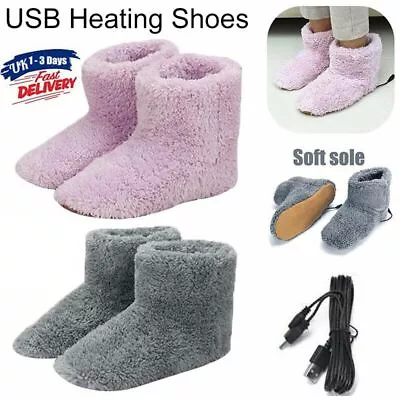 £7.69 • Buy Electric USB Warmer Foot Shoe Plush Slipper Feet Heat Washable Sock Shoes Unisex