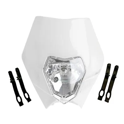 White Rec Reg Halogen Headlight For Honda KTM Husqvarna Yamaha Suzuki Kawasaki • $35.56