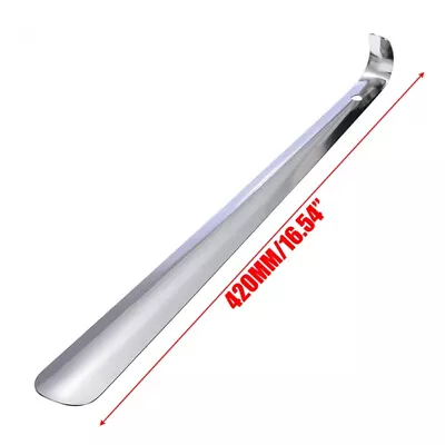 1/2x Stainless Steel Shoe Horns Easy Handle Shoe Horn Spoon Shoehorn Metal 42CM • $10.99