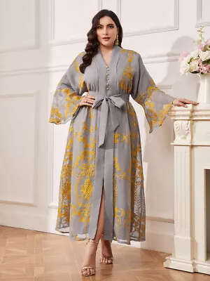 Muslim Abaya Women Long Robes Evening Kaftan Abaya Embroidery Caftan Ramadan New • £45.06