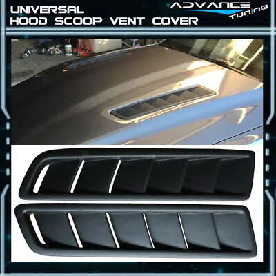 Universal Fitment Black Front Air Flow Intake Hood Vent Scoop 2PCS 20x5 Inch PP • $39.99