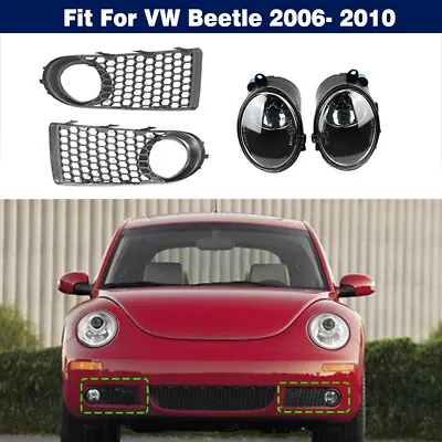Front Bumper Fog Light Lamp Cover Bezel Grille For Volkswagen Beetle 2006- 2010 • $95.67