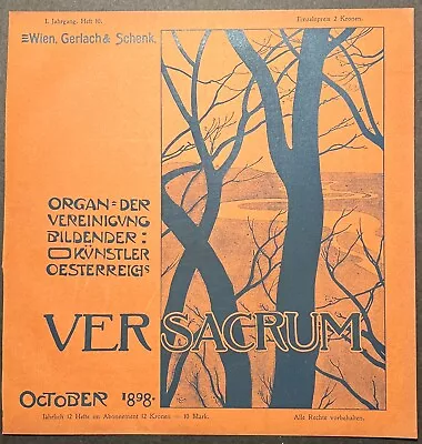 Cover Illustration By Karl Muller Ver Sacrum  October 1898 Heft 10 • $250