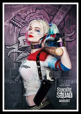 Harley Quinn Margot Robbie Movie Poster Print & Unframed Canvas Prints • $26.95