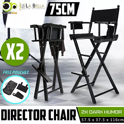 2X Tall Director Chair Artist Professional Makeup Artist Movie Wooden Folding • $214.90