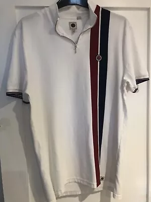 £10 • Buy PRETTY GREEN Mens Polo Shirt Size Large Retro Stripes