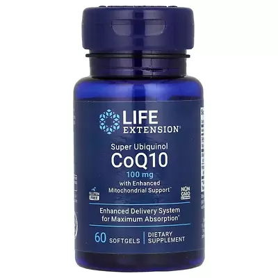 Life Extension Super Ubiquinol CoQ10 Mitochondrial Support 100mg 60 Softgels • £34.99