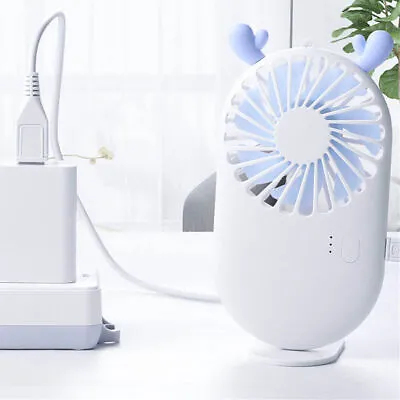 Mini Portable Hand-held Fan Portable Desk Fan Cooler Cooling USB Rechargeable • £3.52