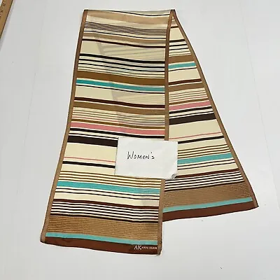 Anne Klein Rectangle Scarf Women's Multi Color Strips Size L 52 W 10 • $17.53