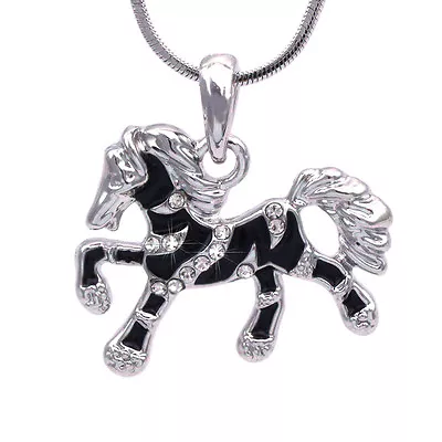 Baby Zebra Horse Black Stripe Mustang Pony  Pendant Necklace Girl Jewelry • $9.99