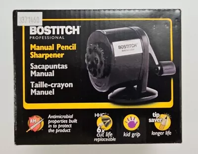 Bostitch Professional Metal Antimicrobial Manual Pencil Sharpener (MPS1BLK) • $9.99