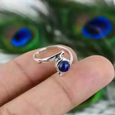 Solid 925 Silver Lapis Lazuli Ring Handmade Birthday Gift Ring All Size MB267 • $12.21