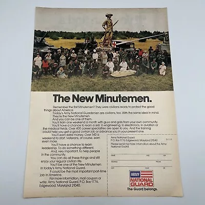 Army National Guard Recruiting 1974 Vintage Print Ad 8 X11  The New Minutemen • $8.30