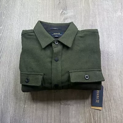 Roark Nordsman Wool Blend Flannel Shirt Dark Military Mens Size S Small NEW • $59.95