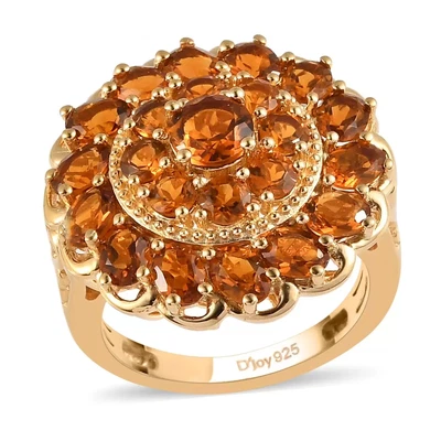 $49 • Buy 3.60ctw Santa Ana Madeira Citrine Floral Ring Vermeil Plated Sterling Size 7