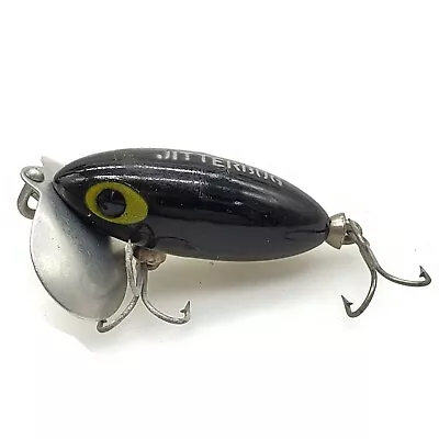 Vintage Plastic Fred Arbogast Jitterbug Black Color Fishing Lure • $14.44