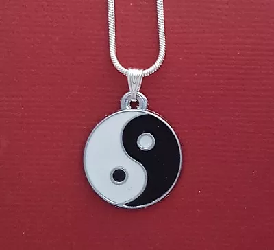 Yin Yang Necklace New Includes Charm Pendant And 18in Chain Ying Silver Plated • $9.95