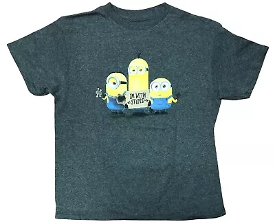 Despicable Me Minions I'm With Stupid Boy's Tee Shirt Gray Small • £8.81