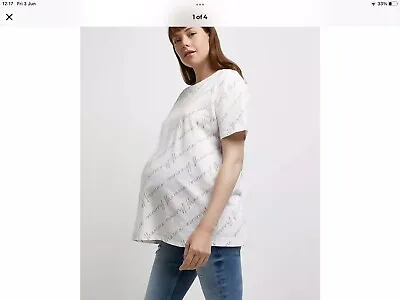 £7.99 • Buy River Island Maternity Tshirt And Baby Grow Set Size 14