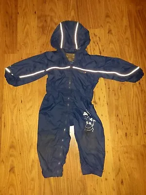 £3.95 • Buy Boys Blue Regatta Waterproof All-In-One Rain Puddle Suit 12-18 Months