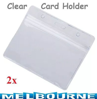 2x Horizontal Name Tag ID Card Holder Office Work Student Identity Protection OM • $2.42