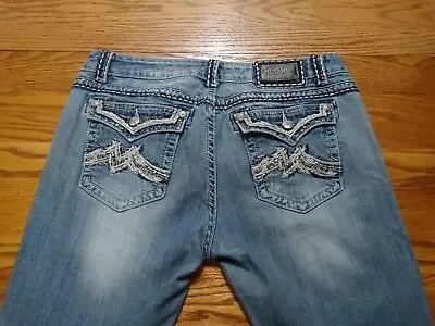 Miss Me Buckle 8 Jeans Mens 34 Light Wash  Boot Cut Embellished Pockets Stretch* • $20