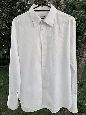 Stylish Versace Men’s Shirt Cotton Business Formal Suit White Size 44 Or 17.5 • $95