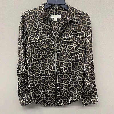 MICHAEL MICHAEL KORS Leopard-Print Zip Top Women’s Size S (041537) • $3.25