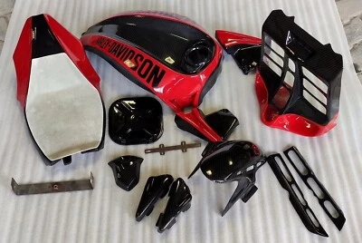 $1950 • Buy Custom Bodykit For Harley Vrod Carbon + Orange Finish With Seat
