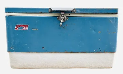 Coleman Cooler Blue Metal 1976 Vintage • $45