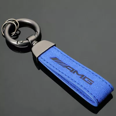 Mercedes Benz AMG Leather Strap Car LOGO Car Keyring Keychain Metal • $15.95