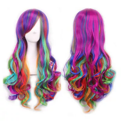 Women Full Wig Party Straight Long Curly Hair Anime Mermaid Cosplay Wavy Wigs UK • £10.43