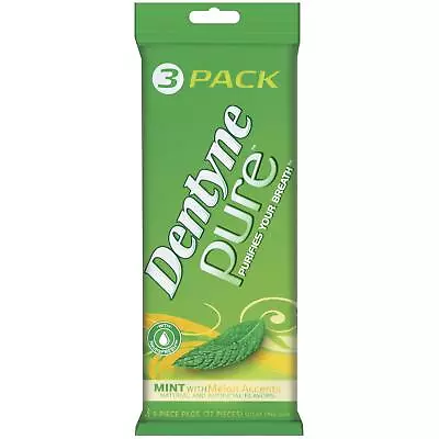 Dentyne Pure Mint With Melon Accents Sugar Free Gum 3 Packs Of 9 Pieces (27 • $12.29