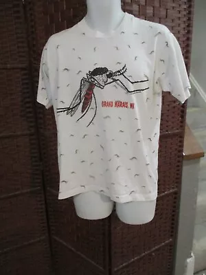 Rare Vintage 90s All Over Mosquito Print T Shirt GOTCHA Bugs Single Stitch Large • $18.15