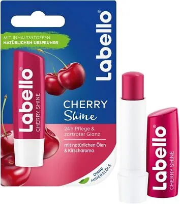 Labello Cherry Shine Lip Balm With Soft Red And Shimmer Pigments And...  • £10.90